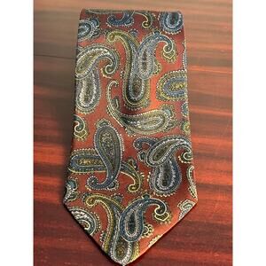 Robert Talbott for Brownstone Handsewn Silk Necktie Maroon Paisley